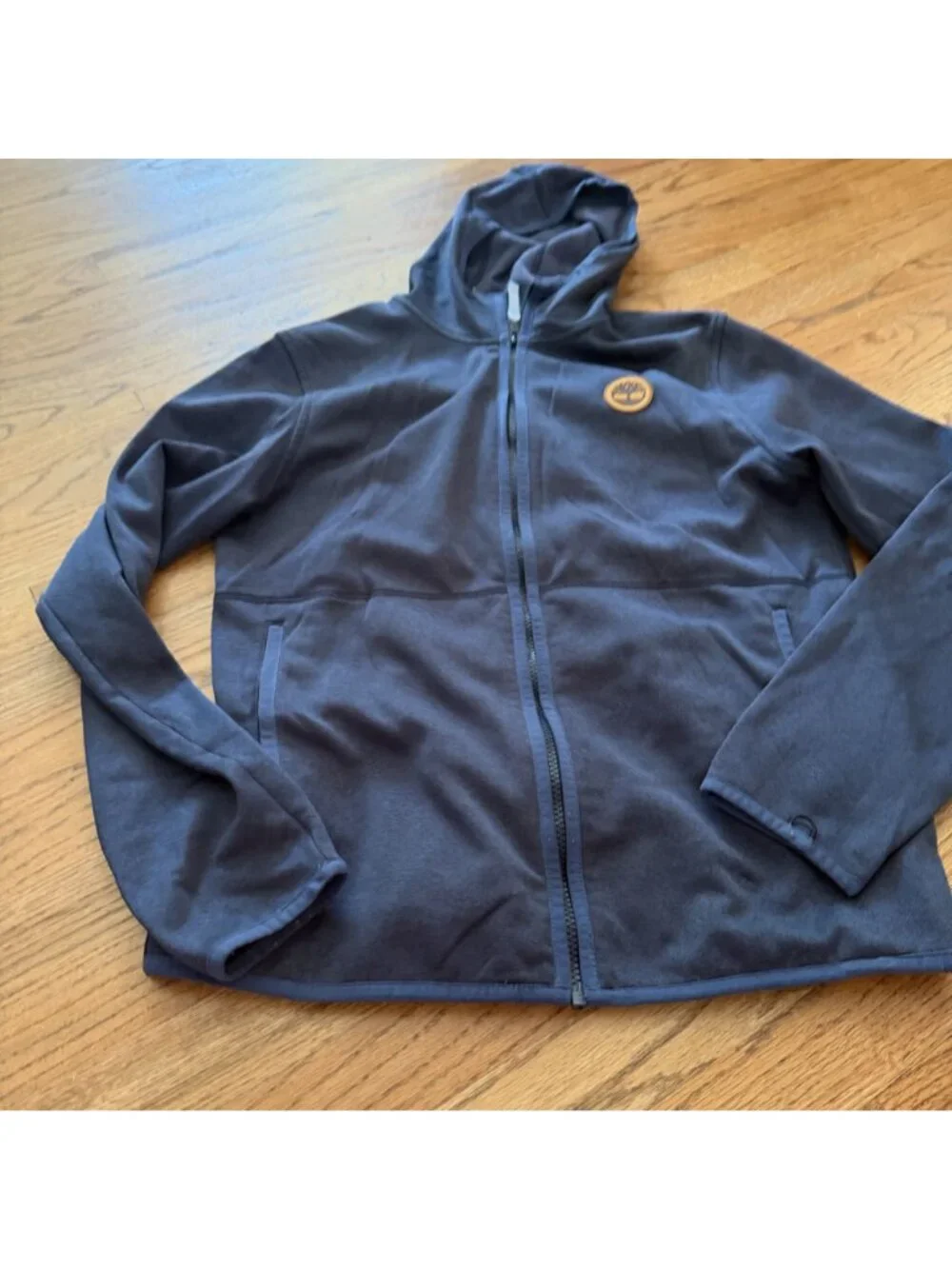 Timberland mens small blue hooded jacket zip up